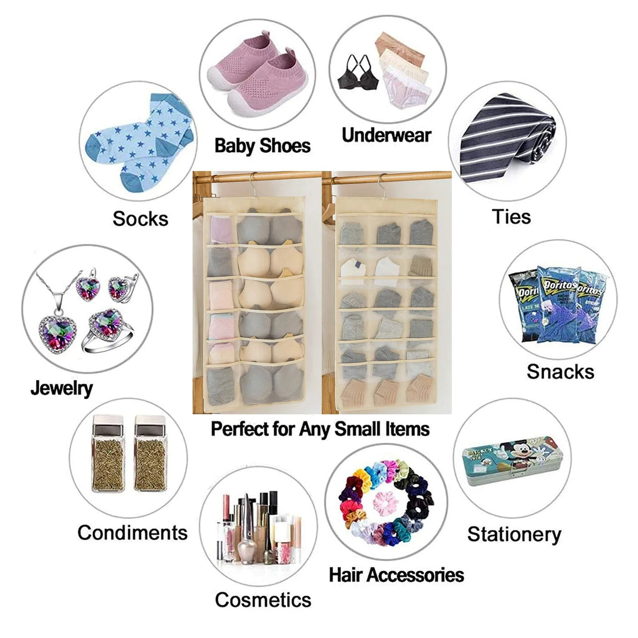 Double Sided Closet Hanging Organizer