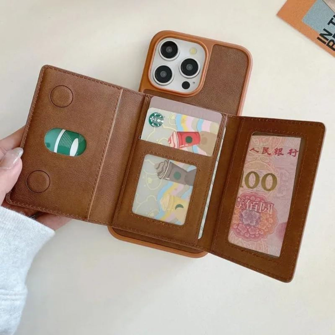 Leather Magnetic Wallet Card Holder For All Phone Models