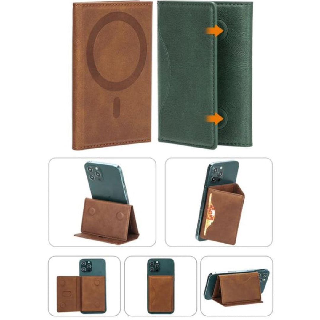 Leather Magnetic Wallet Card Holder For All Phone Models